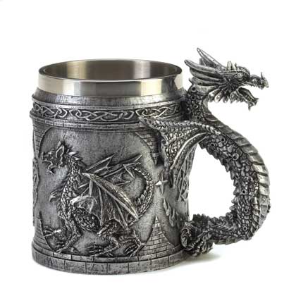 Mythical and Medieval items, dragaons, fairies, mugs and figurines